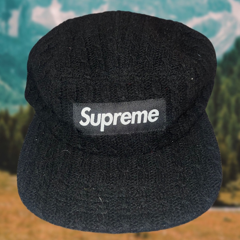 Supreme Fitted Cable Knit Camp Cap